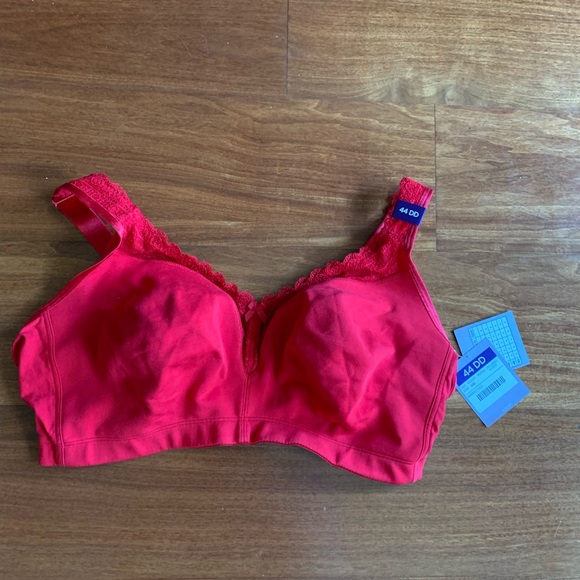 Catherines Other - Catherines Red No Wire Cotton Comfort Bra 44DD